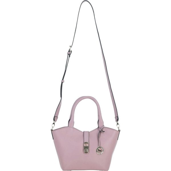 Real Leather Shoulder Bag with Detachable Crossbody Strap: 64739
