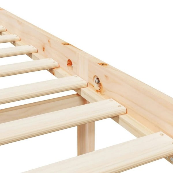 Berkfield Bed Frame with Headboard Small Single Solid Wood