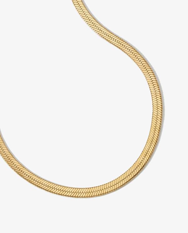 Elk & Bloom Flat Herringbone Chain 14K Gold Choker Necklace