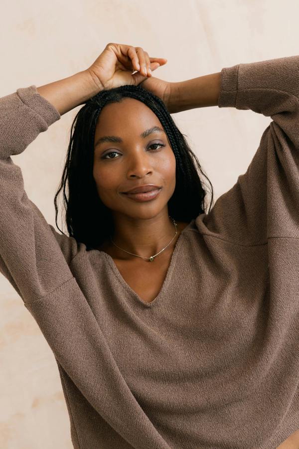 Lily & Me Rewilding Batwing Jumper Mocha