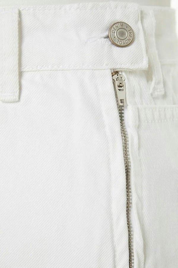 WOVCOR Denim Short Skirt with Slit