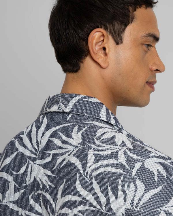 Steel & Jelly Oval - Leaf Jacquard Short Sleeve Shirt