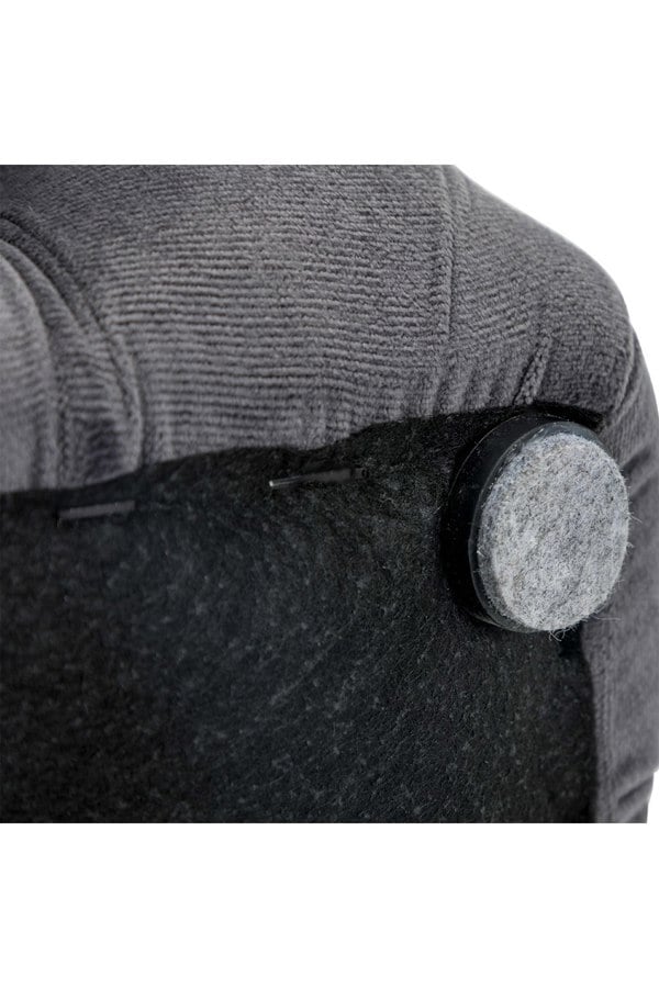 Living and Home 70cm W Grey Velvet Buttoned Tufted Square Footstool Coffee Table