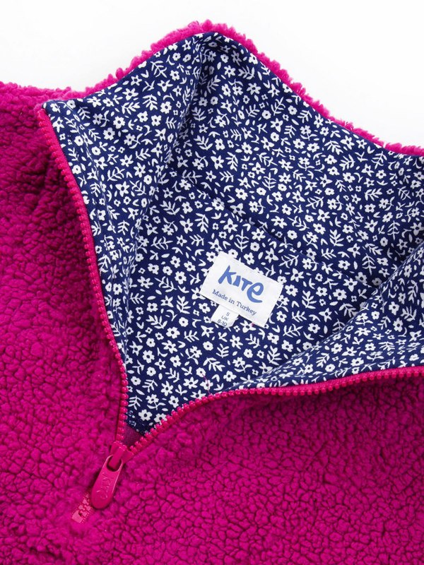 Kite Purbeck 1/4 Zip Teddy Fleece Fuchsia