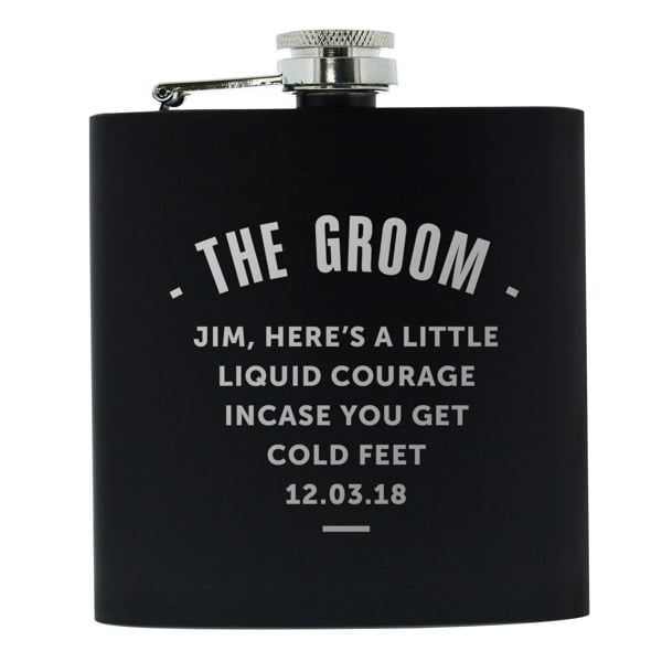 Personalised Memento Company Personalised Black Hip Flask