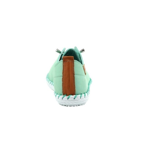 Lunar Women's St Ives Leather Plimsolls - Mint