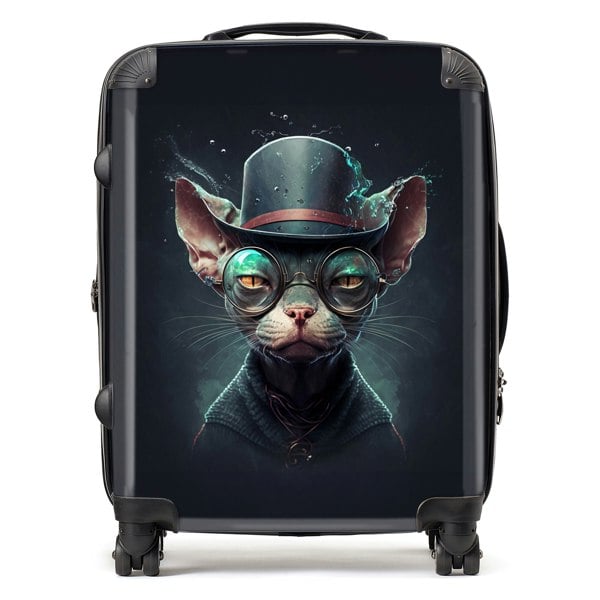 Warren Reed Sphynx Cat With Glases Splashart Suitcase