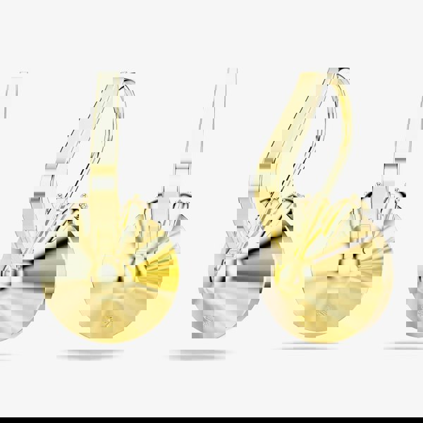 Swarovski Bella Gold Tone Plated Green Crystal V Drop Earrings 5735389