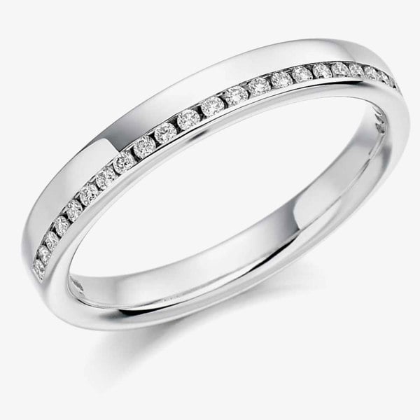 T. H. Baker 18ct White Gold Channel-set 0.12ct Diamond Half Eternity Ring HET1152 18W O