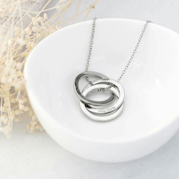 Personalised Russian Ring Necklace - close-up detail
