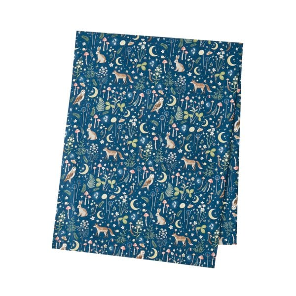 Catherine Lansfield Enchanted Twilight Animals Cotton Table Cloth Navy Blue