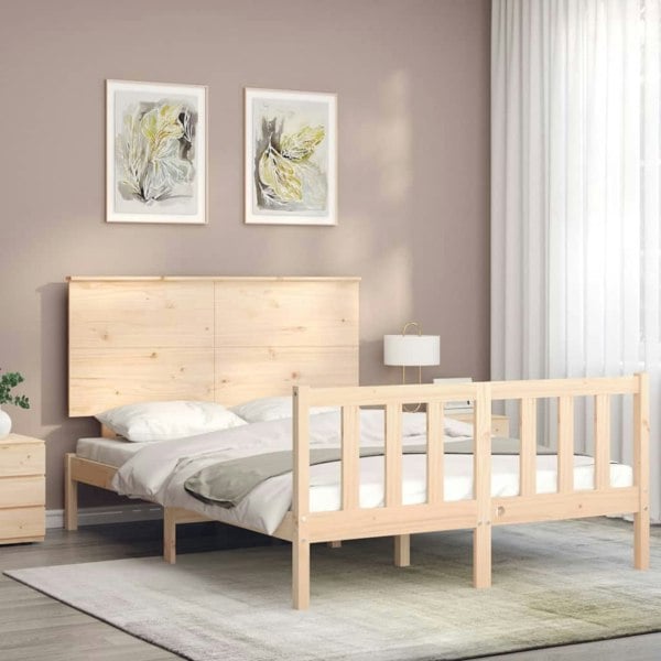 Berkfield Bed Frame with Headboard 140x200 cm Solid Wood