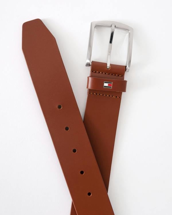 Tommy Hilfiger Denton Mens Belt 4cm - Dark Tan