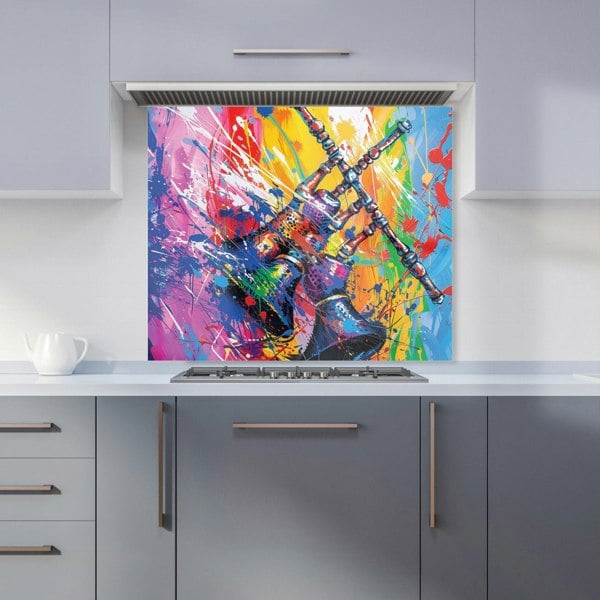 Warren Reed - Designer Vibrant Scottish Bagpipes Burst Kitchen Splashback