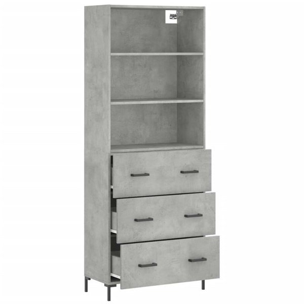Berkfield Highboard Concrete Grey 69.5x34x180 cm Engineered Wood
