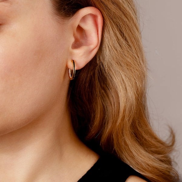 Gold Trip Small Black Enamel Hoop Earrings