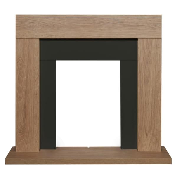 Adam Malmo Fireplace in Oak & Black, 39 Inch