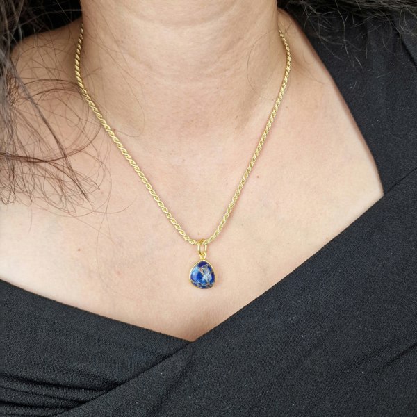 Gold Vermeil Sapphire September Birthstone Rope Necklace