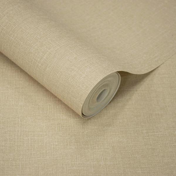 Grandeco Boutique Pure & Protect Cirrus Woven Linen Textured Antibacterial Wallpaper, Light Sand