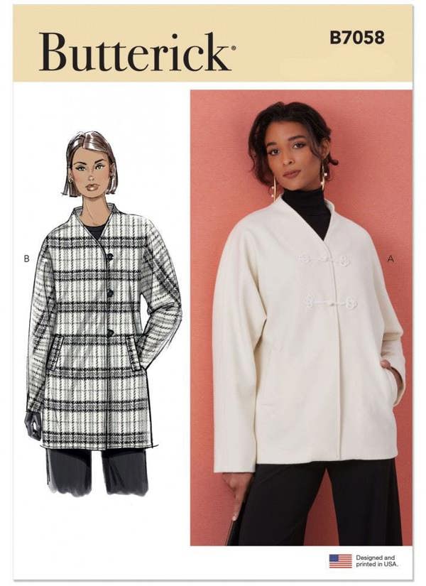 Butterick Sewing Pattern 7058, Jackets, Coats for Women, C6 (8-10-12-14-16-18) - Intermediate