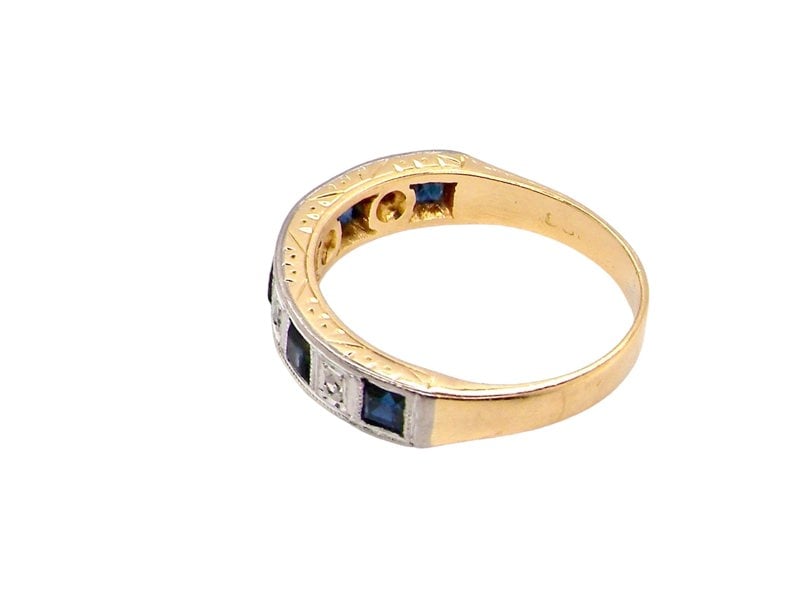 Vintage half hoop sapphire and diamond eternity ring