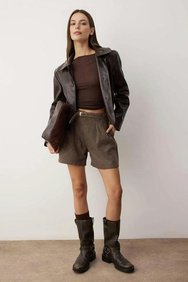 WOVCOR Cashmere Belt Buckle Short