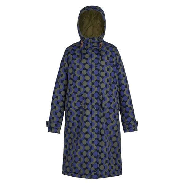 Regatta Womens/Ladies Orla Kiely Floral Long Length Waterproof Jacket - Blue/Dark Olive