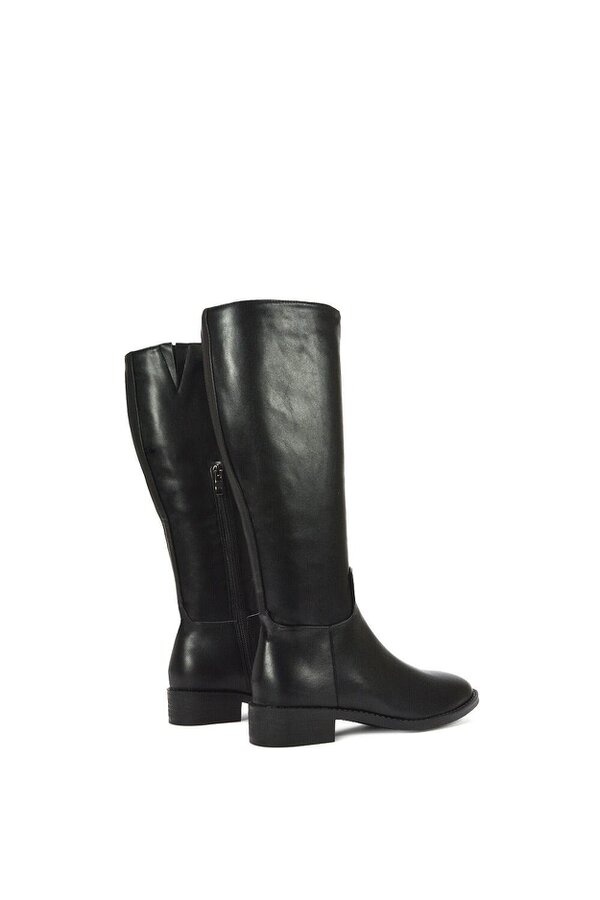 XY LONDON Low Block Heel Knee High Riding Boots