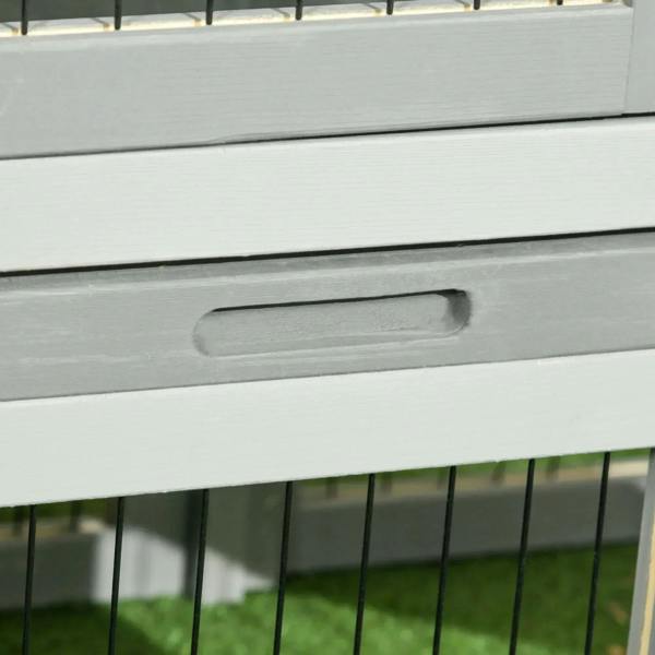 Light grey slide-out tray front panel with recessed handle
