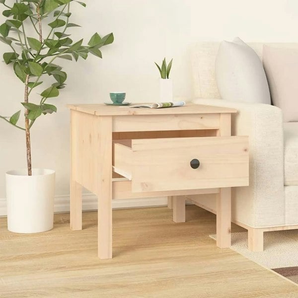 Berkfield Side Table 50x50x49 cm Solid Wood Pine