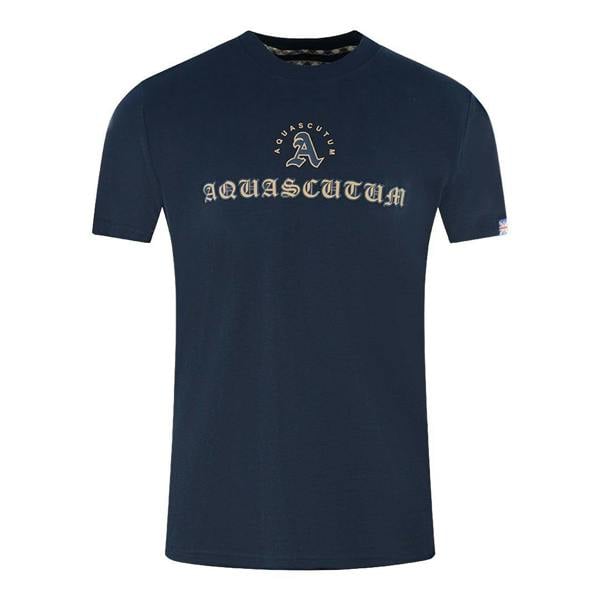Aquascutum Unisex Adult Script Logo T-Shirt - Navy Blue - 