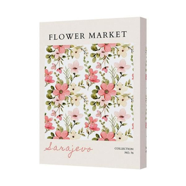 Benjamin Tate Design Flower Market Canvas Art Print Sarajevo Collection No 76 Handmade in UK