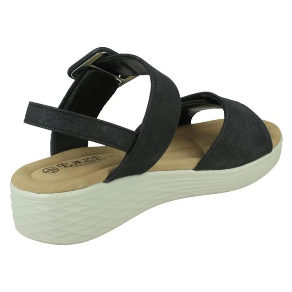 Eaze Ladies Eaze Low Wedge Mule Sandal with Chunky Buckle Strap F12080