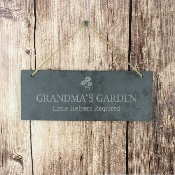 Personalised Memento Company Personalised Flower Motif Hanging Slate Plaque