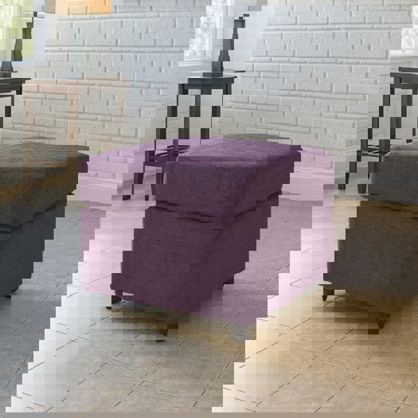 Furnishings For Less Monaco Chenille Fabric Footstool