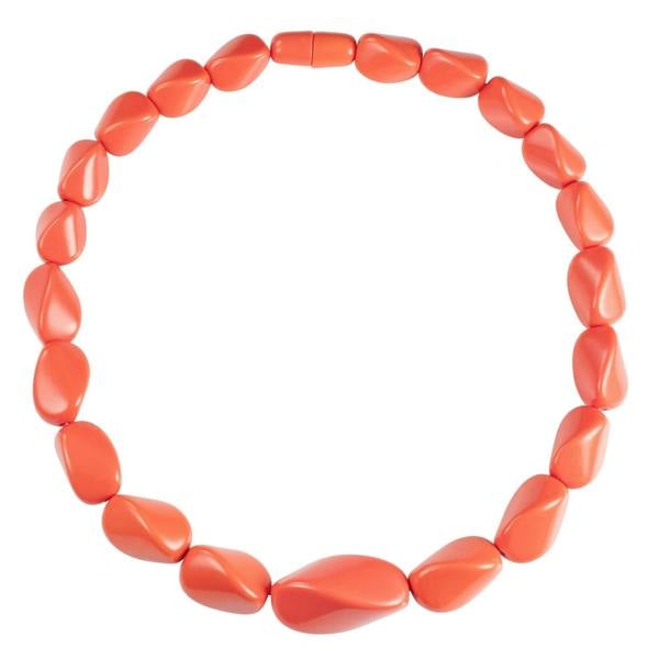 Zavana Twisted Coral Orange Chunky Statement Necklace for Women