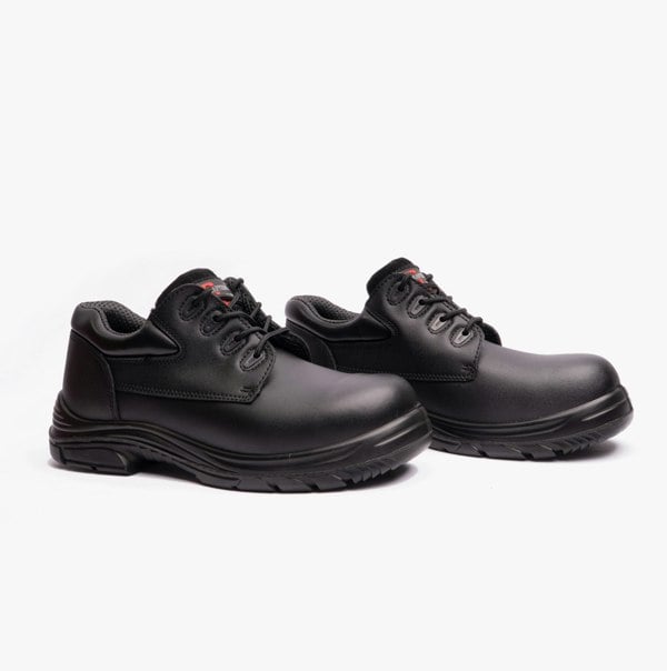 Grafters M9504A Mens Leather Super Wide Safety Shoes Black