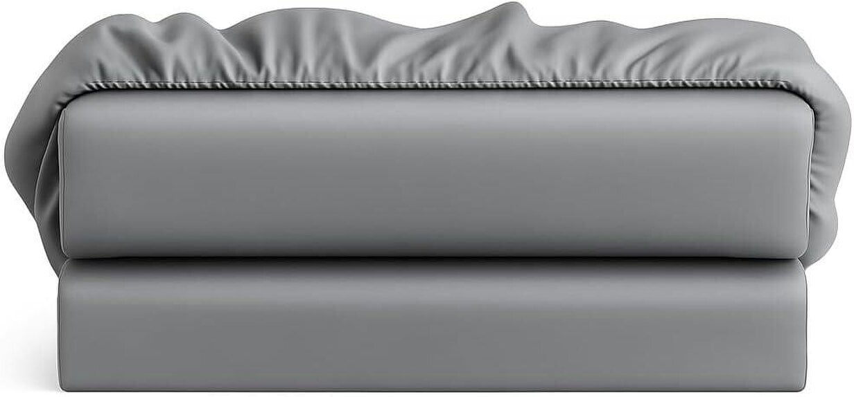 Night Zone Brushed Microfibre Extra Deep Fitted Sheet 40cm – Soft Warm Easy Care Bed Sheet - Silver