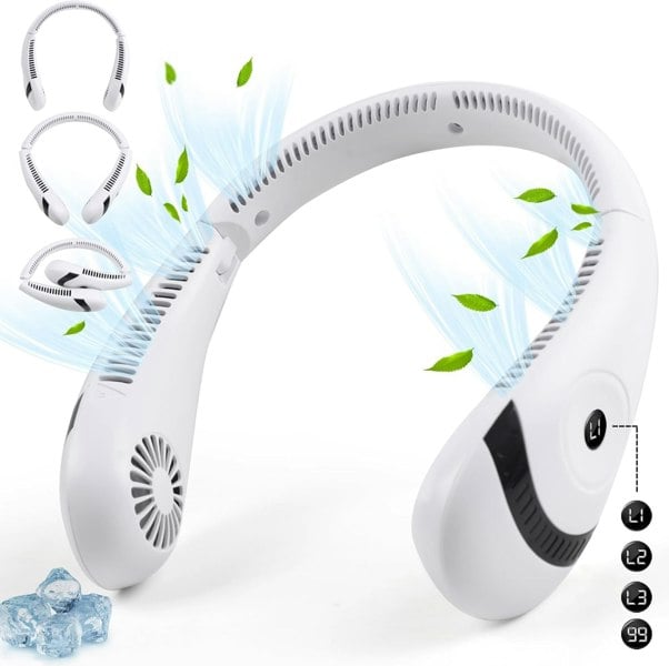 Generise Bladeless Neck Fan - 3 Speed, Foldable - White