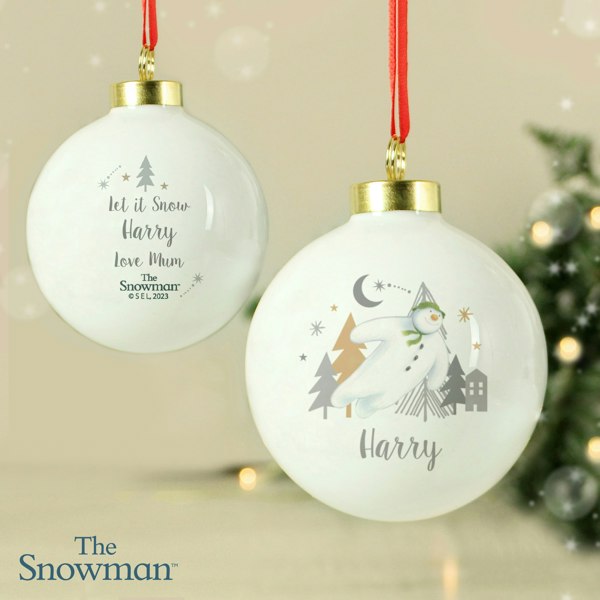 Personalised Memento Company Personalised The Snowman Magical Adventure Bauble