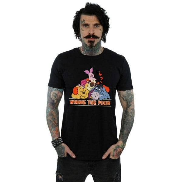 Disney Mens Winnie The Pooh Group T-Shirt - Black