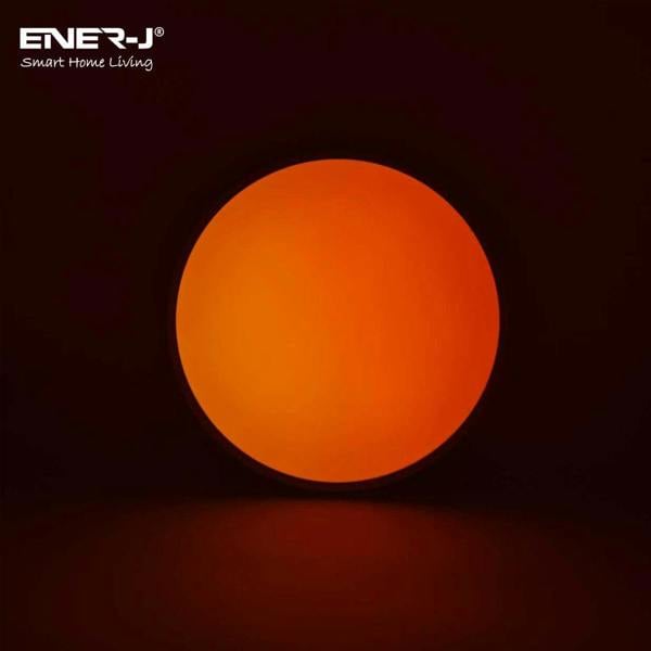 Round smart LED ceiling light warm orange mode RGBIC dimmable 1800K ambient lighting ENER-J
