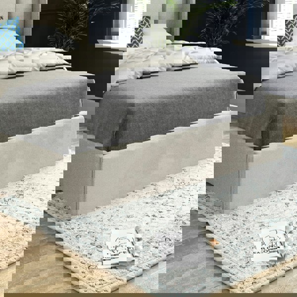 Casa Magna Quanta Straight Winged Upholstered Soft Velvet Bed Frame - Cream