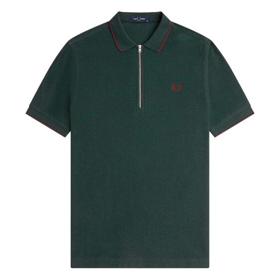 Fred Perry Crepe Pique Zip Neck Polo Shirt - Grassroots