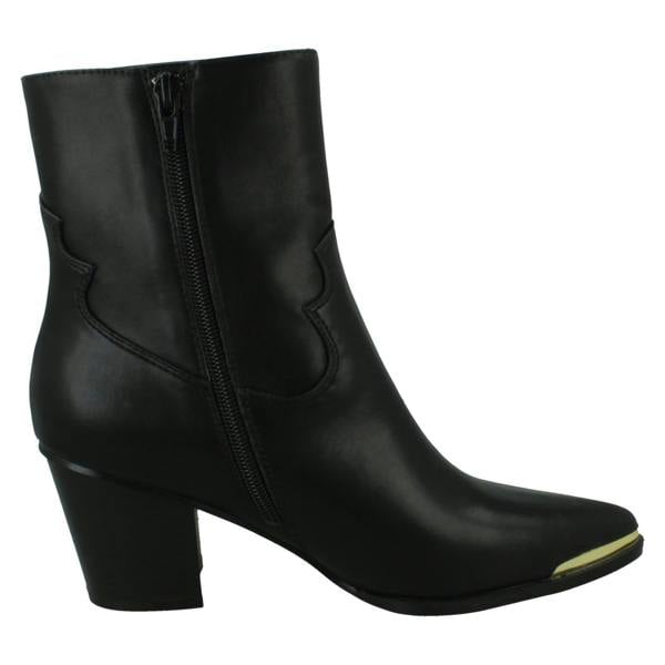 Spot On Ladies Spot On Mid Cuban Heel Cowboy Ankle Boots F51228