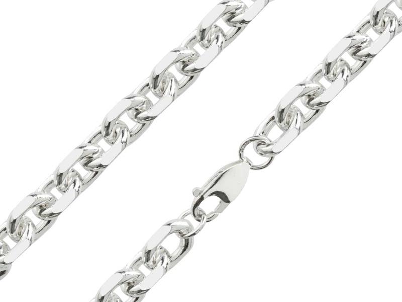 Cooksongold 925 Sterling Silver Diamond Cut Oval Trace Necklace Chain