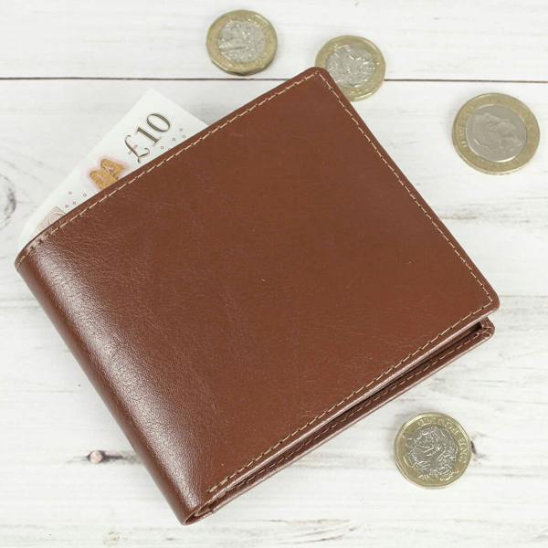 Personalised Leather Wallet - close-up detail