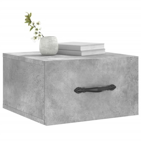 Berkfield Wall-mounted Bedside Cabinet Concrete Grey 35x35x20 cm