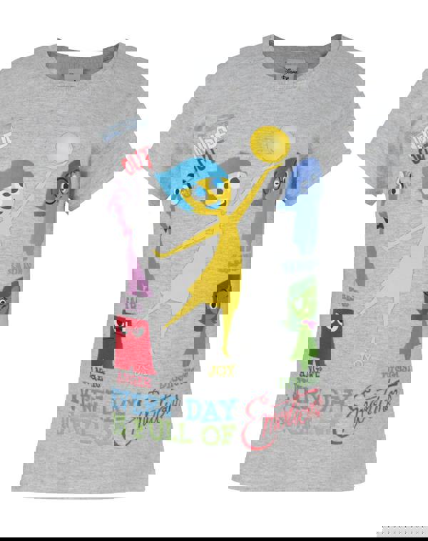 Disney Girls Grey Inside Out Short Sleeved T-Shirt