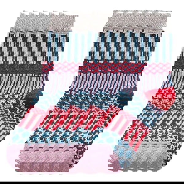 Anysox 5 Pairs Size 5-9 Fashion Socks Colorful Wind-Flowers Cotton Winter Thick Warm Wool Casual for Women Grey